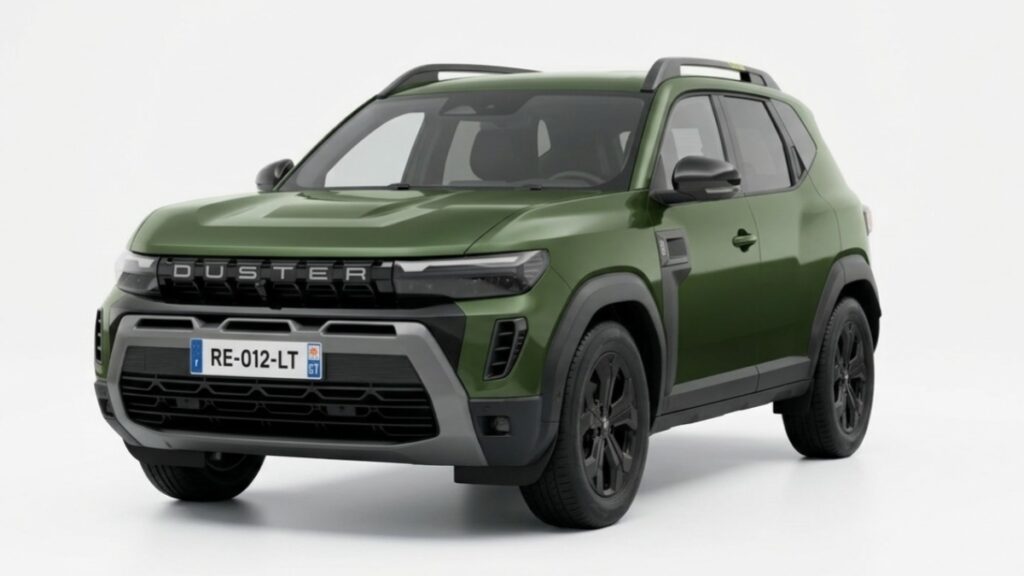 alt="Renault Duster 2026 new model SUV front view with modern design and advanced features in India"