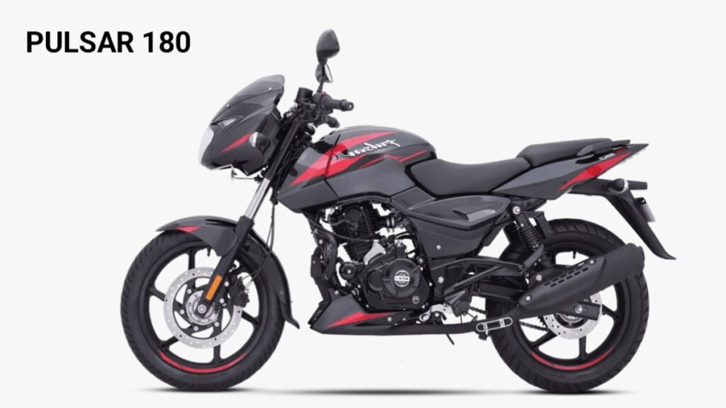 Bajaj Pulsar 180 2026 black red color sporty bike front view