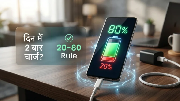 Smartphone battery charging 20-80 rule and myths in Hindi