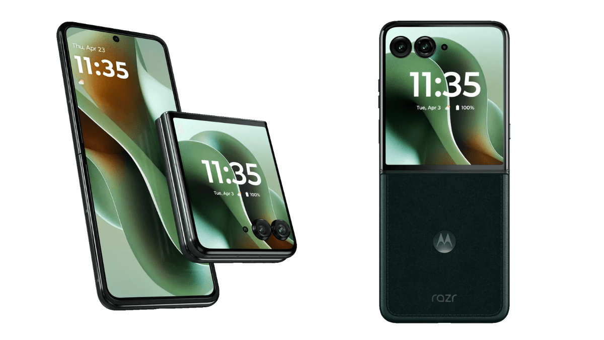 Motorola Razr 70 Ultra Alcantara Orient Blue and Wood Cocoa finish design