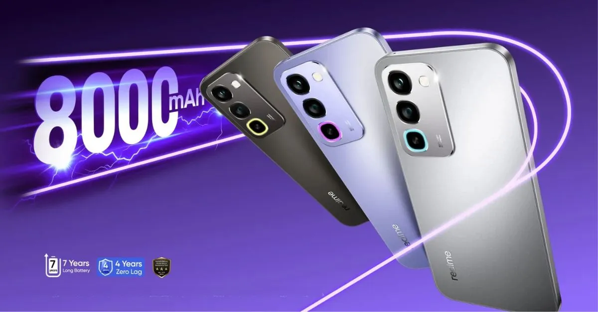 Realme P4R 5G smartphone with 8000mAh battery