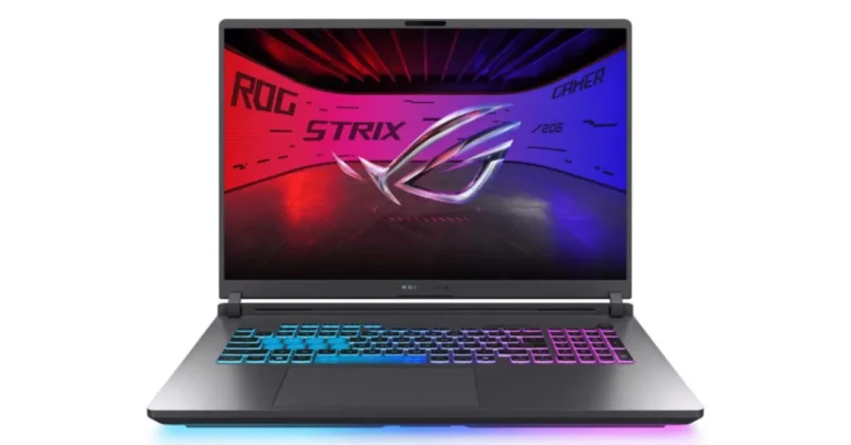 ASUS ROG Strix G18 Top Lid Design with Glowing RGB Accents